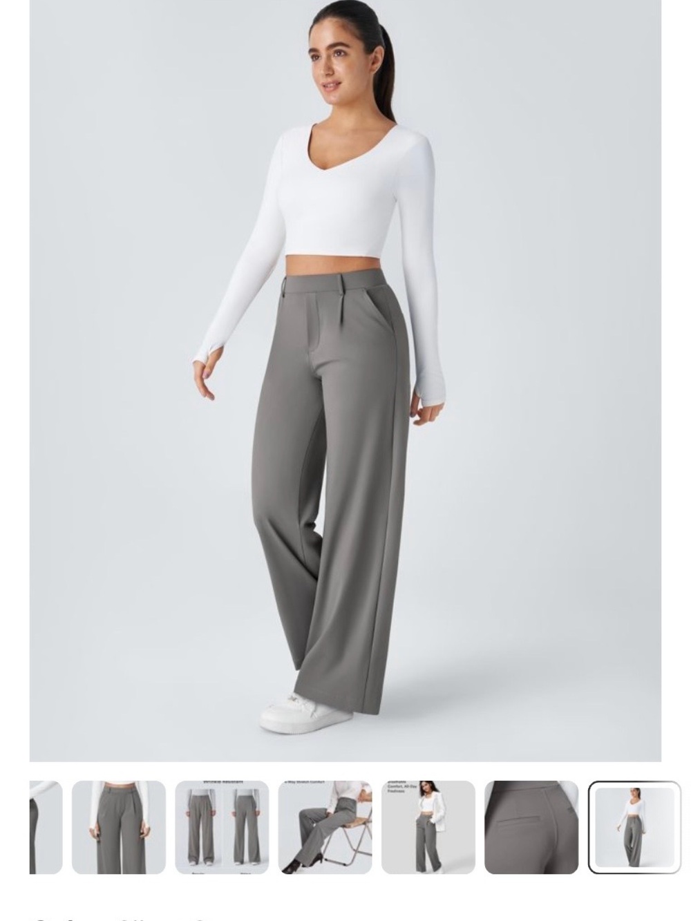 HALARA Wide-Leg Trousers in Gray